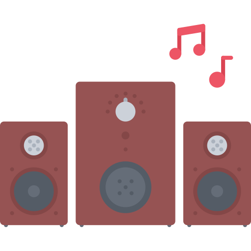 Subwoofer Coloring Flat icon