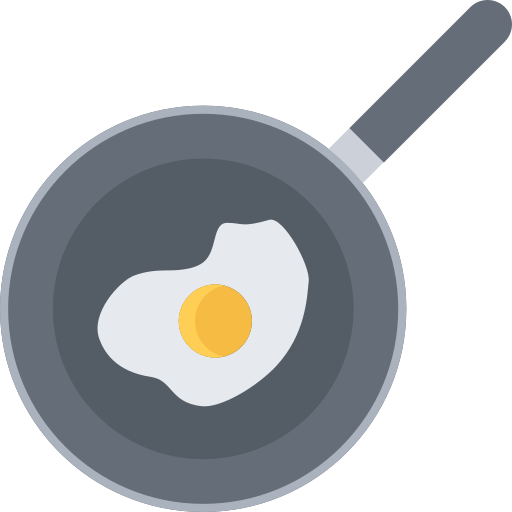 Fried egg Coloring Flat icon