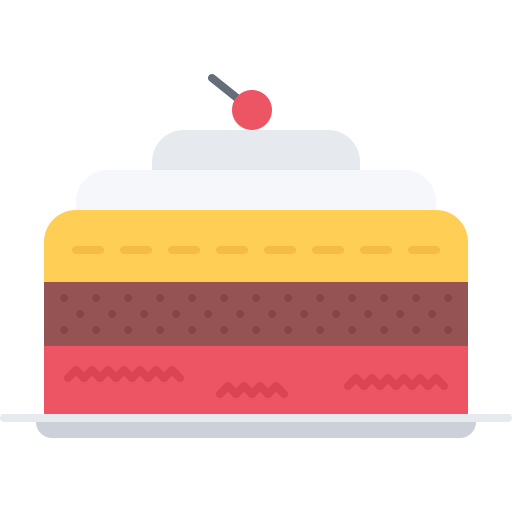 Cake Coloring Flat icon