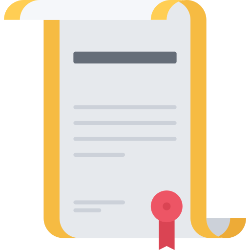 Certificate Coloring Flat icon