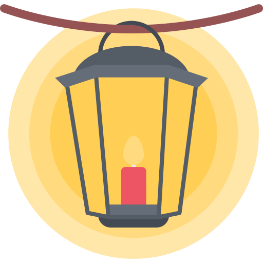 Lamp candle Coloring Flat icon