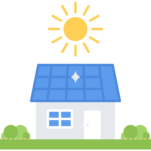 Solar house Coloring Flat icon