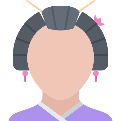 geisha Coloring Flat icona