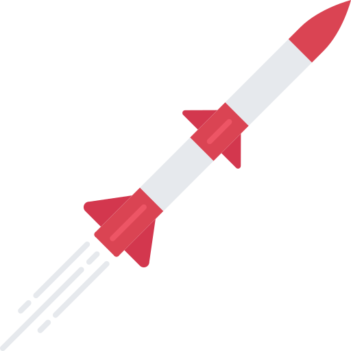 Cohete Coloring Flat icono