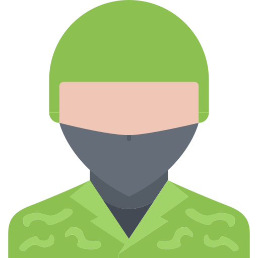 Żołnierz Coloring Flat ikona