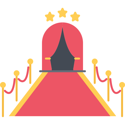 Red carpet Coloring Flat icon