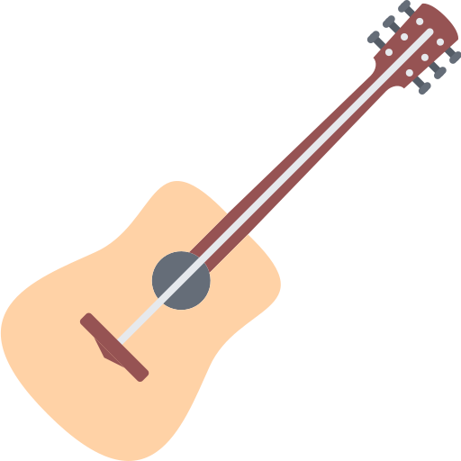 Acoustic guitar Coloring Flat icon