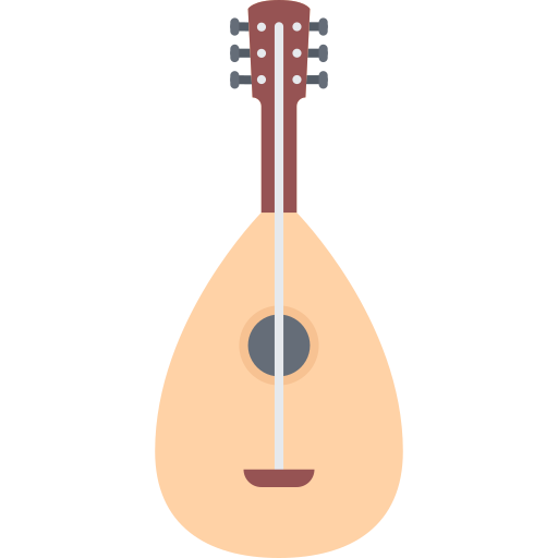 Mandolin Coloring Flat icon