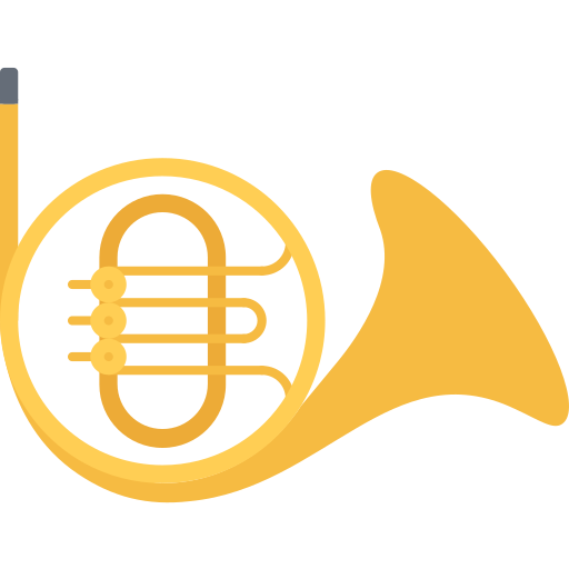 French horn Coloring Flat icon