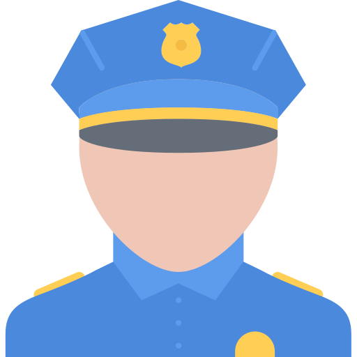 Policeman Coloring Flat icon