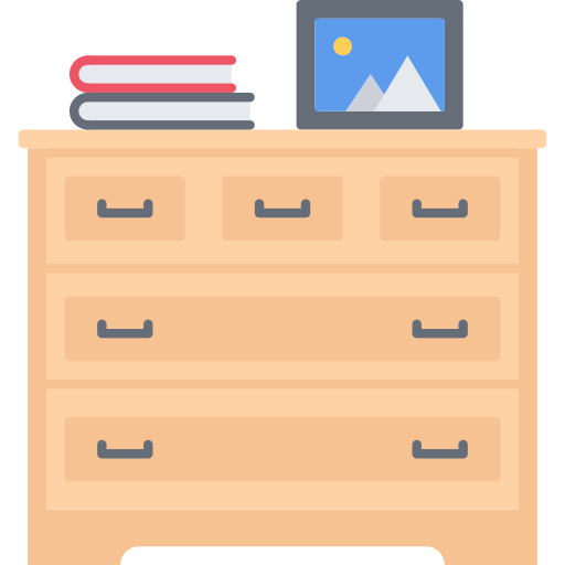 Chest of drawers Coloring Flat icon