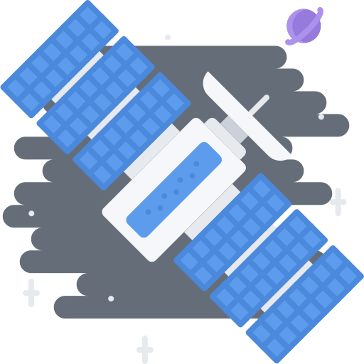 Satellite Coloring Flat icon