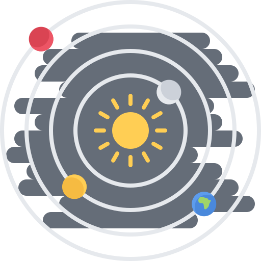 태양계 Coloring Flat icon