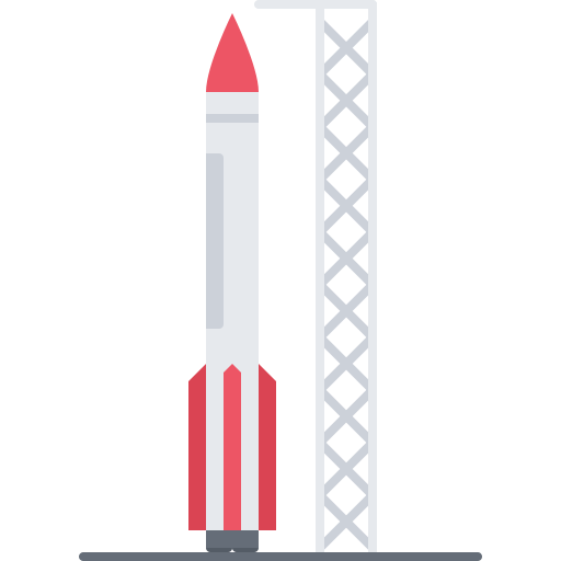 Ракета Coloring Flat иконка