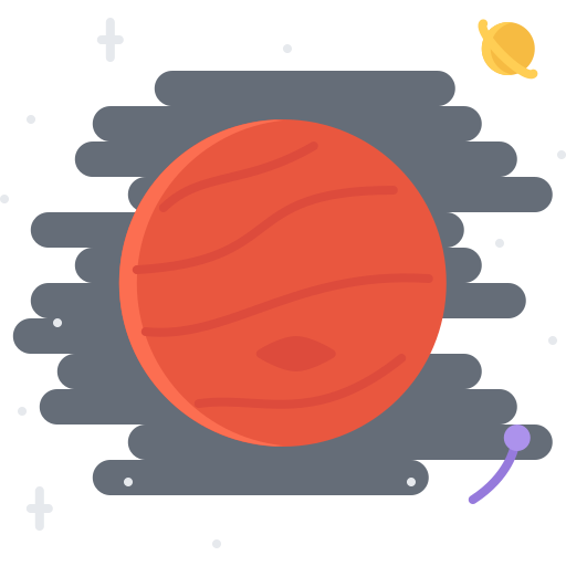 Júpiter Coloring Flat icono