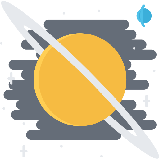 saturn Coloring Flat icon