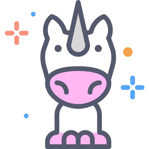 unicorno Darius Dan Lineal Color icona