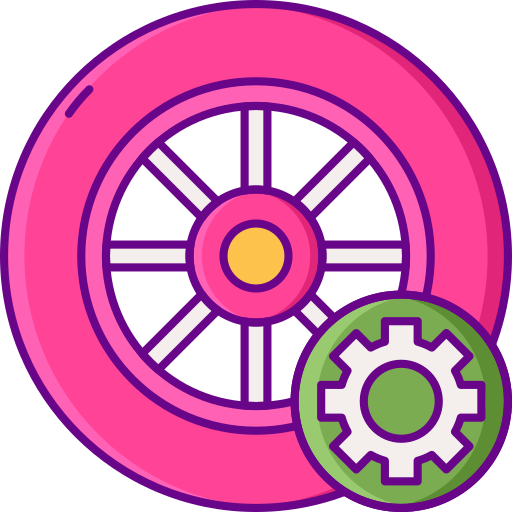 타이어 Flaticons Lineal Color icon