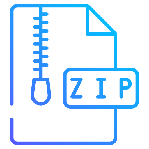file zip Generic gradient outline icona