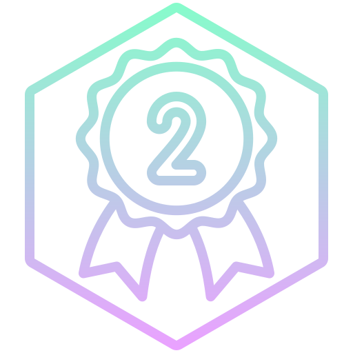 2nd position badge Generic gradient fill icon