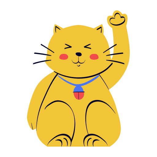 gato chino de la suerte Generic Sticker Color Lineal Color icono