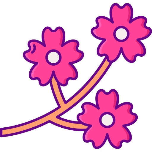 kwiat wiśni Flaticons Lineal Color ikona