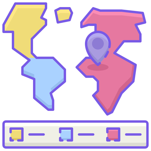Map Flaticons Lineal Color icon