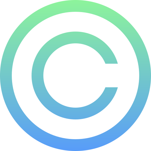 Copyright Super Basic Straight Gradient icon