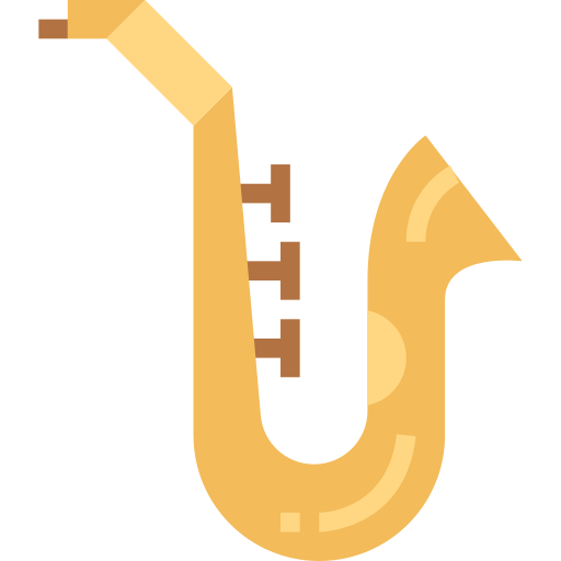 saxofoon Smalllikeart Flat icoon