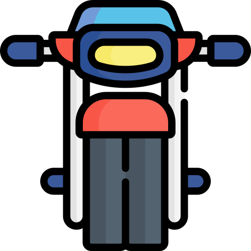 motociclo Kawaii Lineal color icona