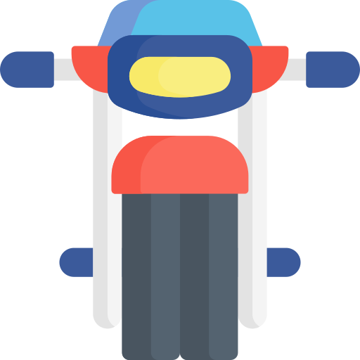 Мотоцикл Kawaii Flat иконка
