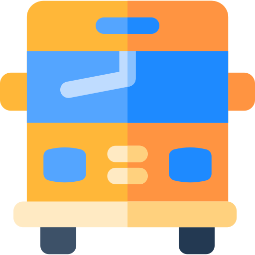 Autobús escolar Basic Rounded Flat icono