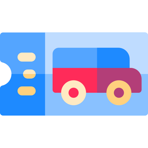 bus kaartje Basic Rounded Flat icoon