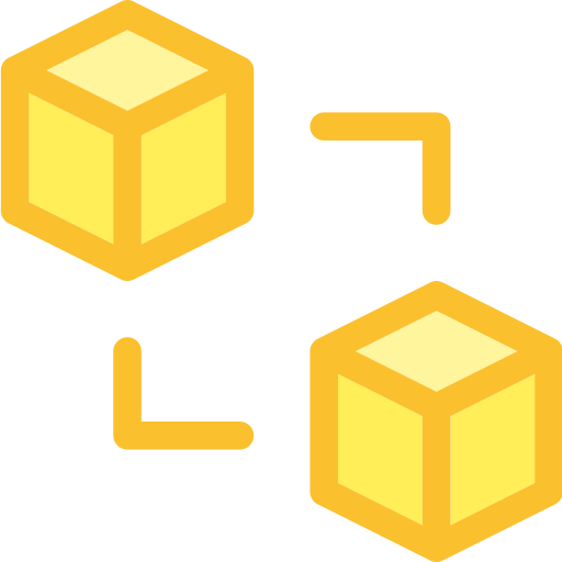 Blockchain Deemak Daksina Yellow icon