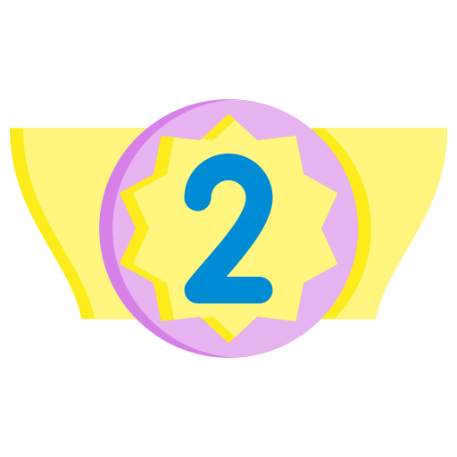 insigne de 2ème position Generic color fill Icône