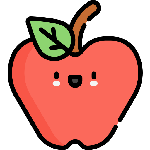jabłko Kawaii Lineal color ikona