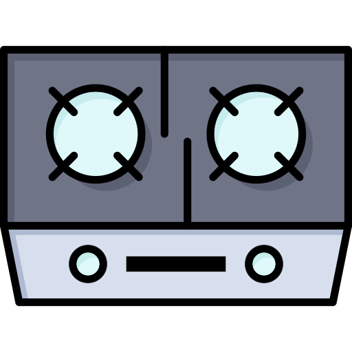 Stove Flatart Icons Lineal Color icon
