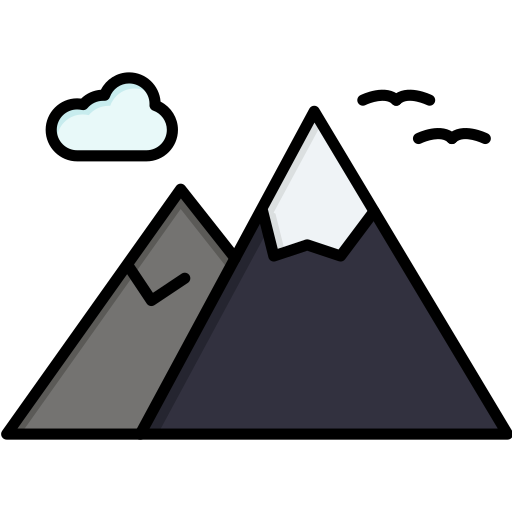 Mountain Flatart Icons Lineal Color icon