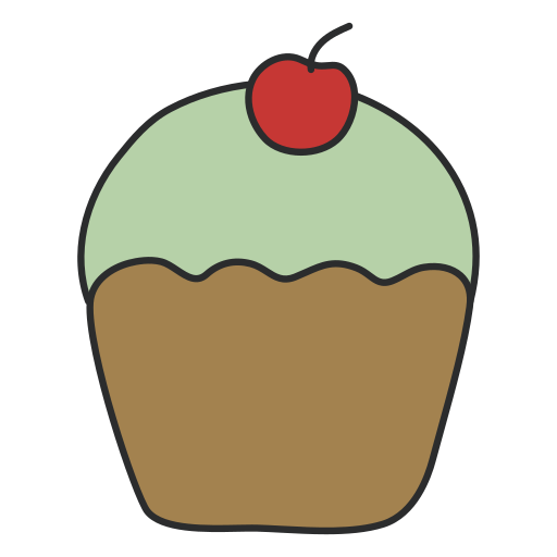 cupcake Generic color hand-drawn icoon
