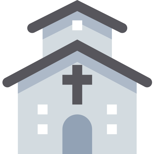Iglesia Pixelmeetup Flat icono