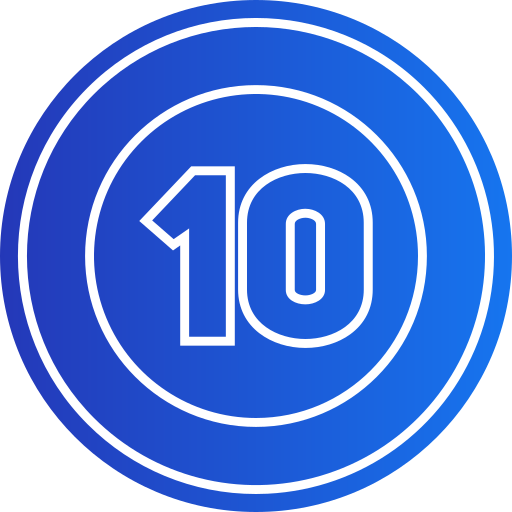 numero 10 Generic gradient fill icona