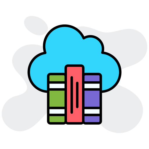 bibliothèque cloud Generic color lineal-color Icône