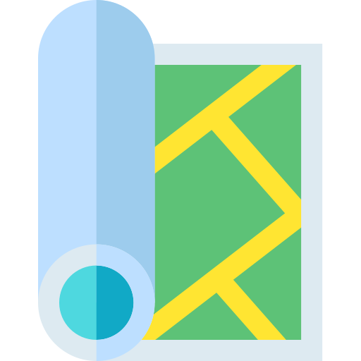 mapa Basic Straight Flat icono