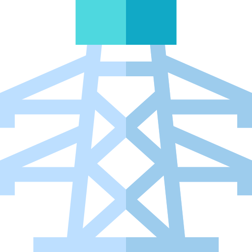 Electric tower Basic Straight Flat icon