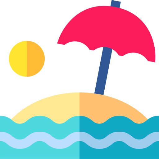 Sun umbrella Basic Straight Flat icon