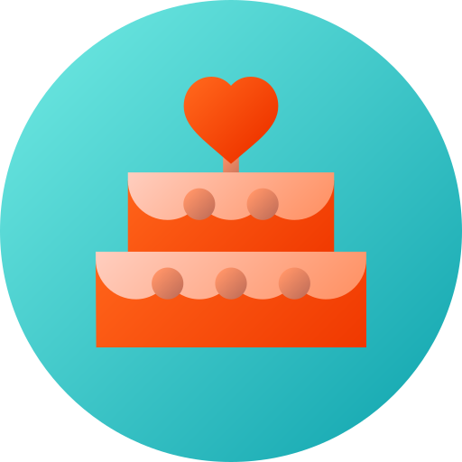 bolo de casamento Flat Circular Gradient Ícone
