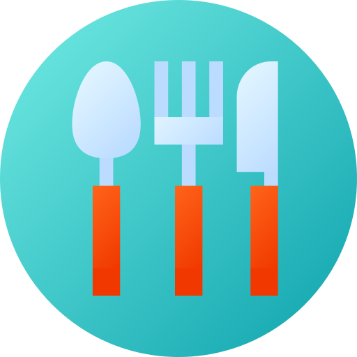 Cutlery Flat Circular Gradient icon