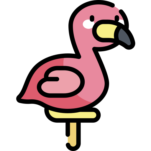 Flamingo Kawaii Lineal color icon