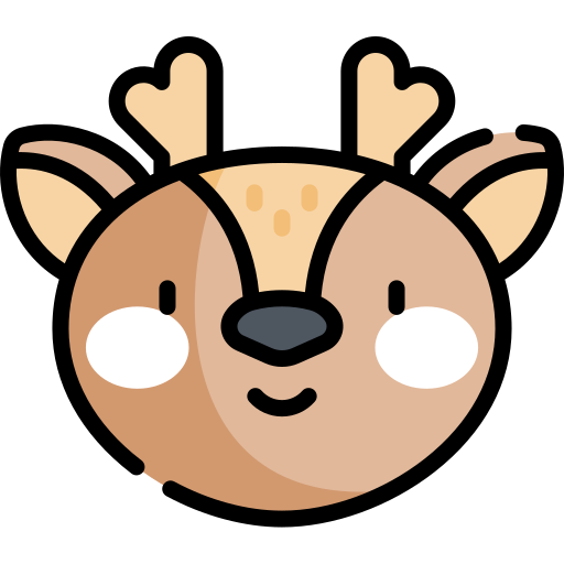 cervo Kawaii Lineal color icona