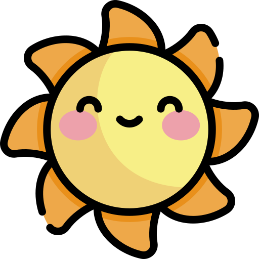 Sun Kawaii Lineal color icon